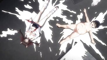 Hentai anime'sinden seksi esmer sert bir şekilde sikişiyor ve boşalıyor